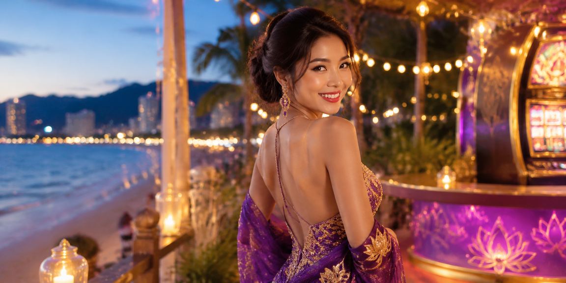 Khung cảnh trò chơi slot trên bãi biển Nha Trang
